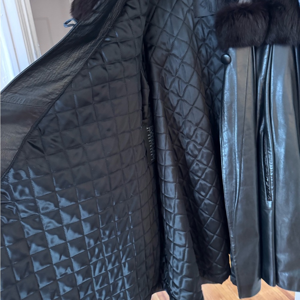 Iconic 90s Leather Coat With Python Trim And Fur … - image 5